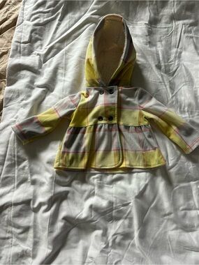Carter’s Baby Hooded Plaid Peacoat Jacket Size 12m